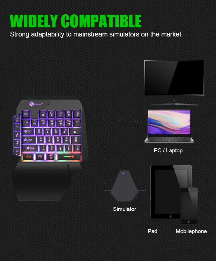 Luminous Gaming Mechanical Keyboard Mouse Converter