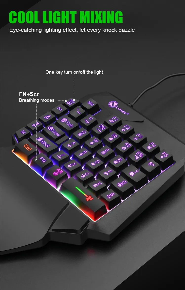 Luminous Gaming Mechanical Keyboard Mouse Converter