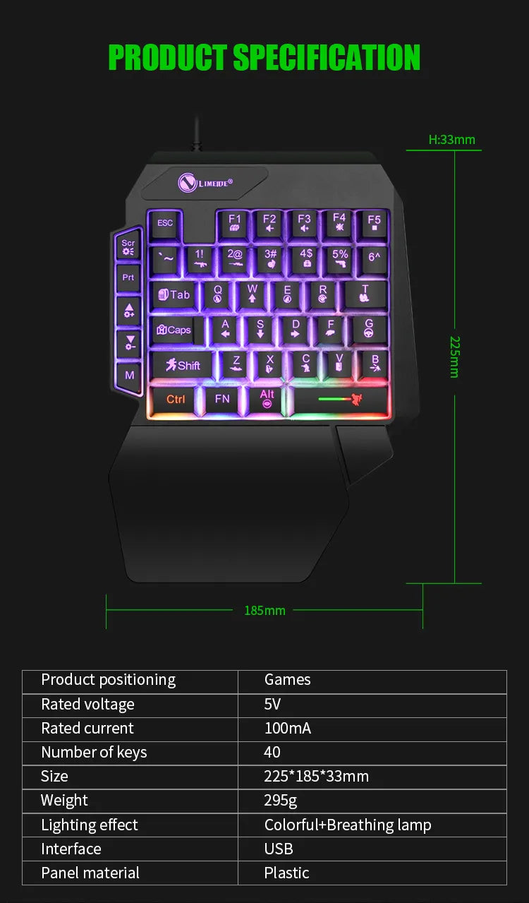 Luminous Gaming Mechanical Keyboard Mouse Converter